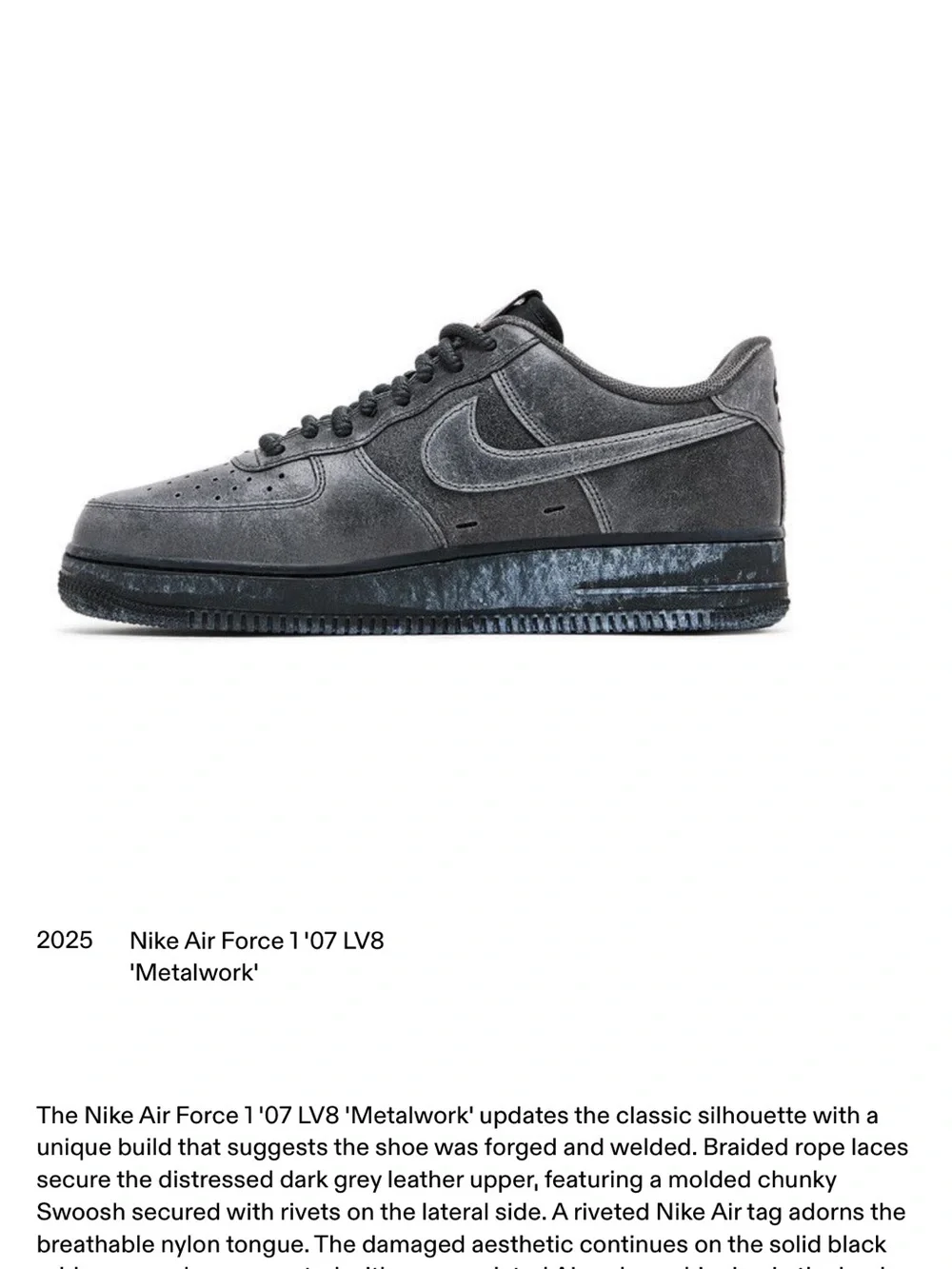 Nike Air Force 1 '07 LV8 Metalwork - Grey/Black